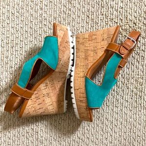 Teal Dolce Vita wedges